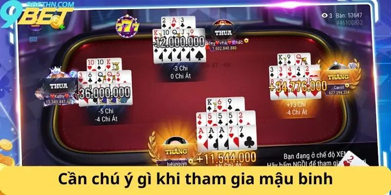 Cần chú ý gì khi chơi mậu binh